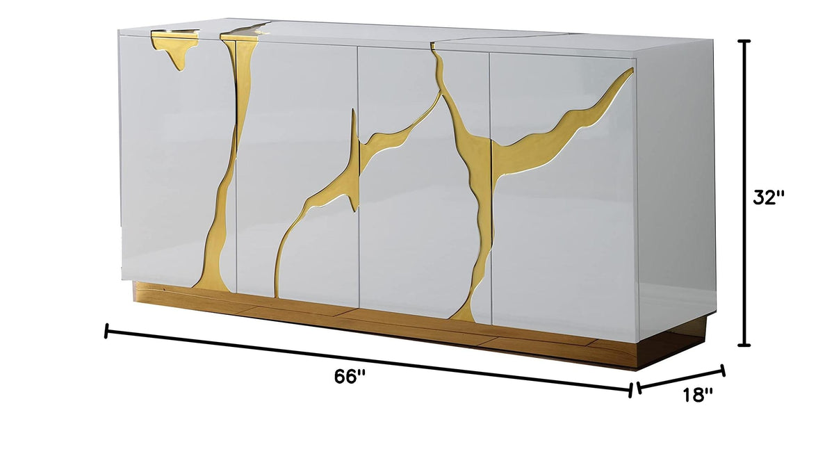 Taylor New Sideboard in White - side view