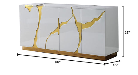 Taylor New Sideboard in White - side view