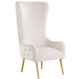 Venetian Tufted Velvet Wingback Accent Chair in Cream