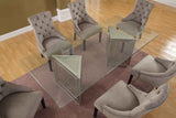 Nicolette 72" Solid Wood Dining Table in Mirrored Silver - front view