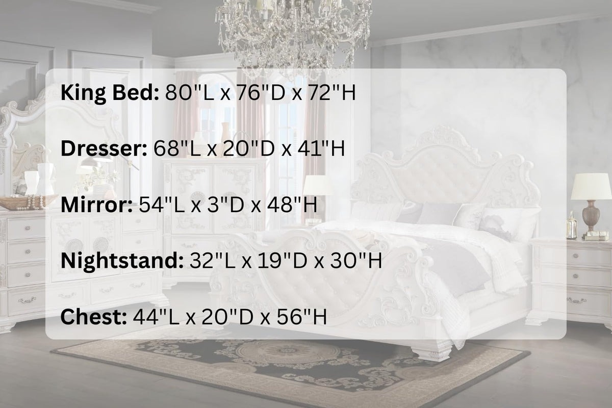 Santa Monica White Bedroom Set — Queen & King — product view 8