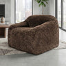Vander Boneless Barrel Accent Chair in Cub Brown Faux Fur