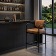 Recency Mid-Century Modern Counter Height Stool in Cognac - front view