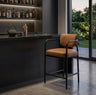 Recency Mid-Century Modern Counter Height Stool in Cognac - front view - Cognac