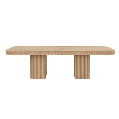 Dinsmore 160" Mid Century Modern Fluted Rectangle Dining Table - close-up