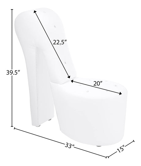 Tristam 40" Modern Glam High Heel Lounge Chair - side view