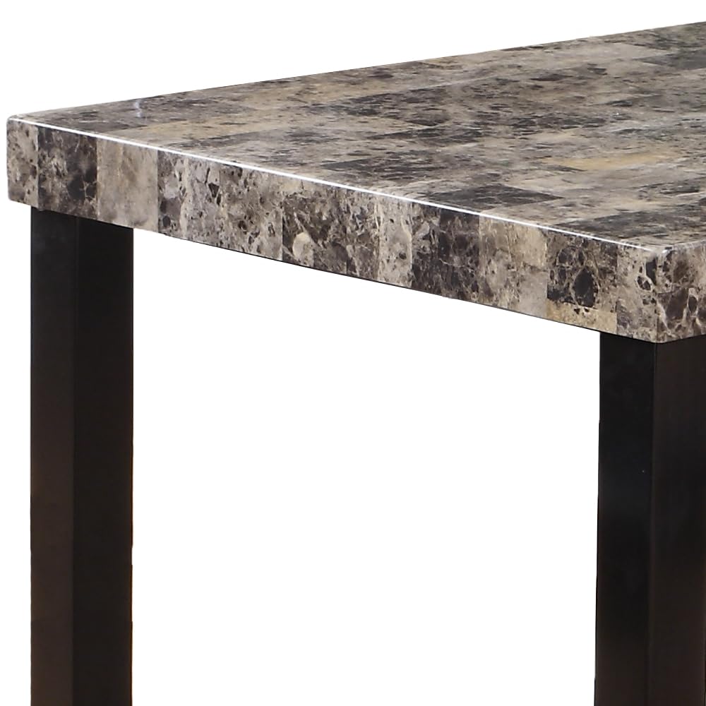 Britney 48" x 30" Transitional Faux Marble Top Dining Table, Rectangular Dining Table for 4 in… - detail view