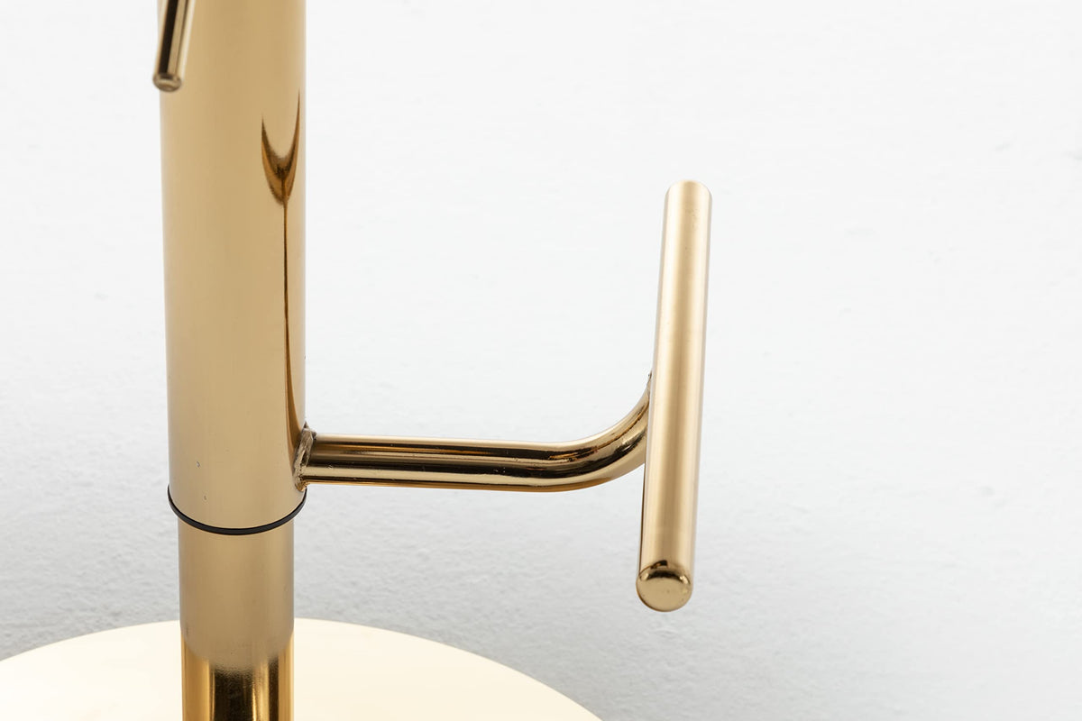 Brightcast 2-Piece Velvet Tufted Gold Bar Stools in Pink - close-up