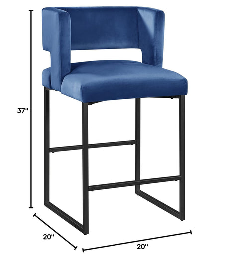 Leonard Modern 27" Counter Height Stool with Black Legs - side view