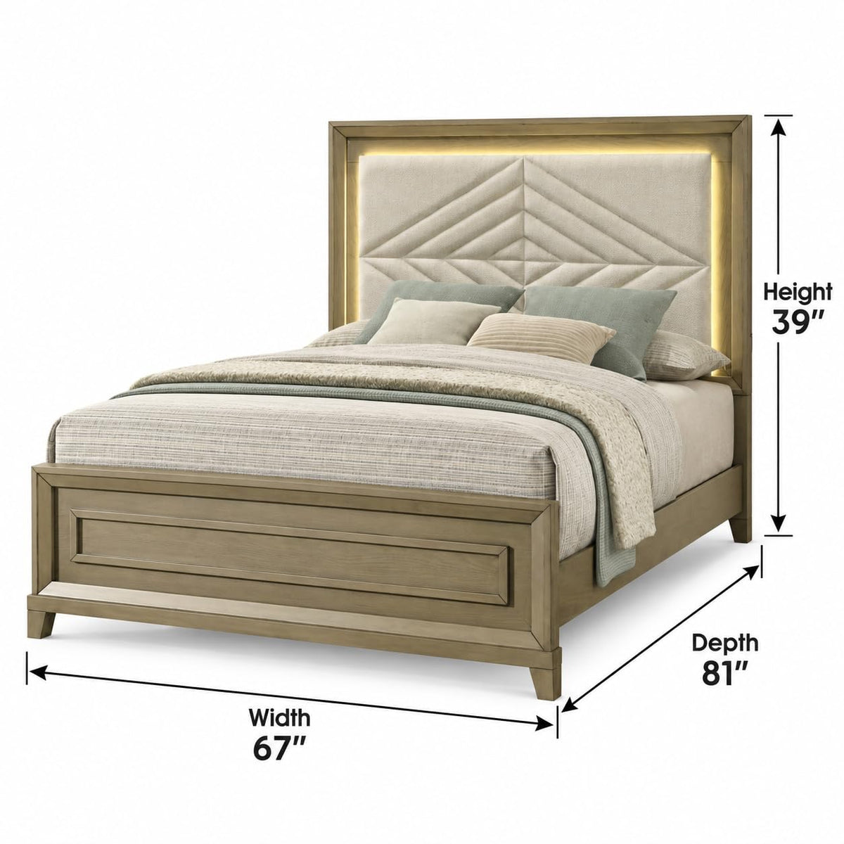 Dove Taupe Bed Frame — Queen & King — product view 5