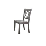 Paige Transitional Wood Frame 6 Pcs Dining Set with Bench in Rustic Grey - detail view