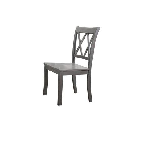 Paige Transitional Wood Frame 6 Pcs Dining Set with Bench in Rustic Grey - detail view