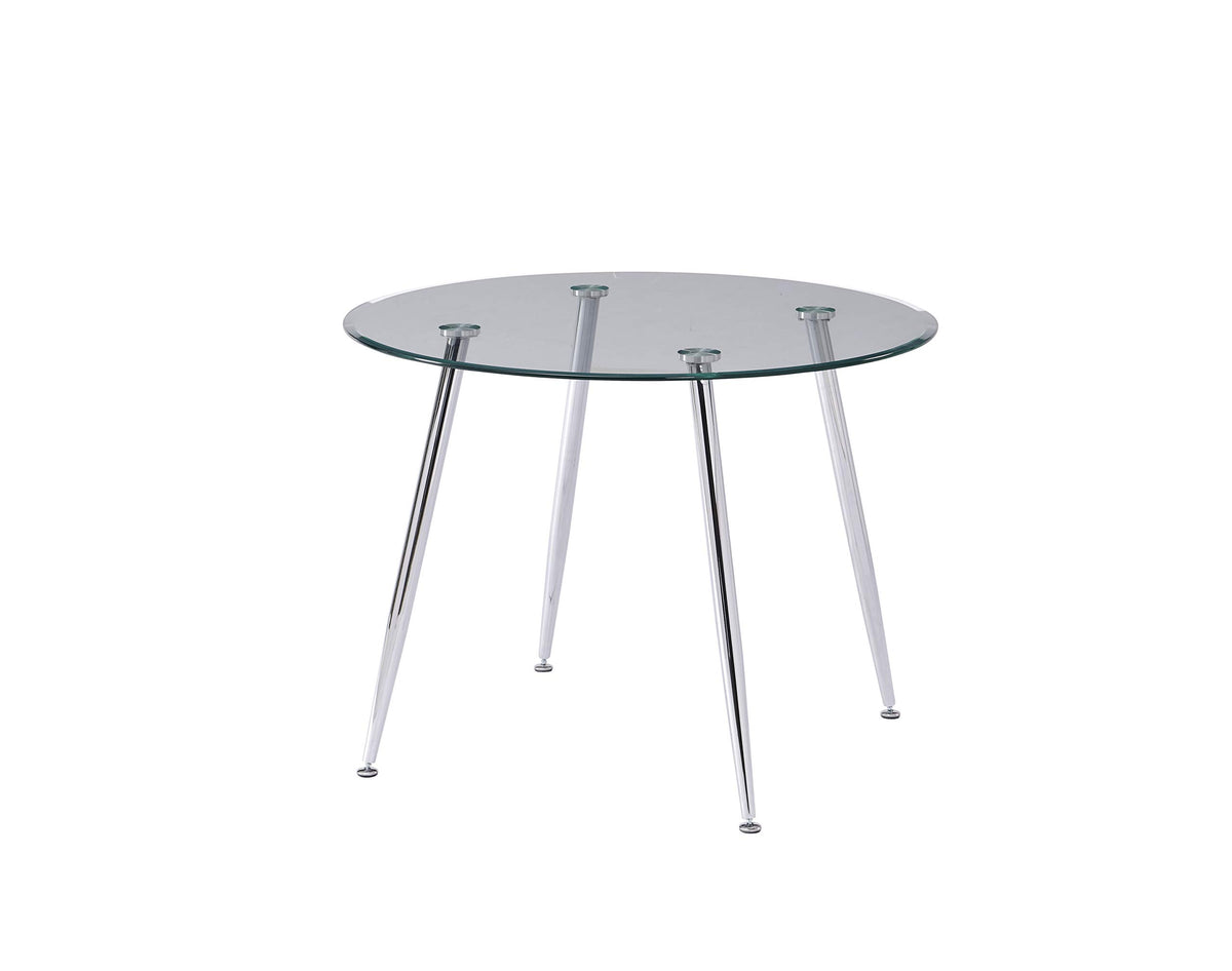 Chapman Modern Mid-Century 5 Pcs Round Dining Set in White - front view