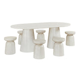 Vyn 78" Modern Oval Dining Table Concrete Tavertine Finish - angle view