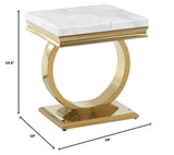 Lexington Square Faux Marble End Table - side view