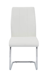 Barton 5-Piece Dining Set with White High-Gloss Lacquer Rectangle Table, Single Pedestal Base with… - room setting