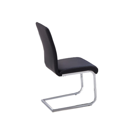 Mirage Faux Leather Parson Dining Chairs with Stainless Steel Frame - angle view