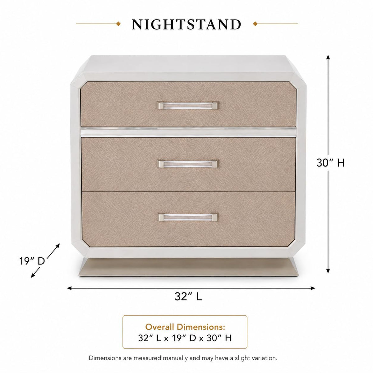 Dior Two-Tone Wood Nightstand — product view 3