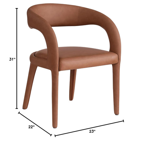 Conan Dining Chair in Cognac - side view
