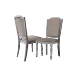 5 Pcs Cottage Dining Set in Weather Grey/White - angle view
