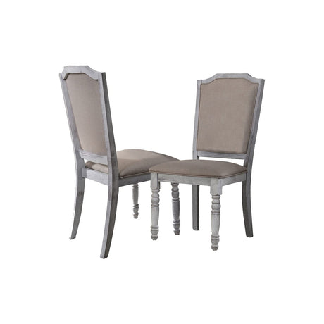 5 Pcs Cottage Dining Set in Weather Grey/White - angle view