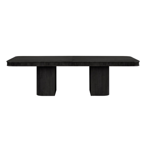 Dinsmore 160" Mid Century Modern Fluted Rectangle Dining Table - close-up
