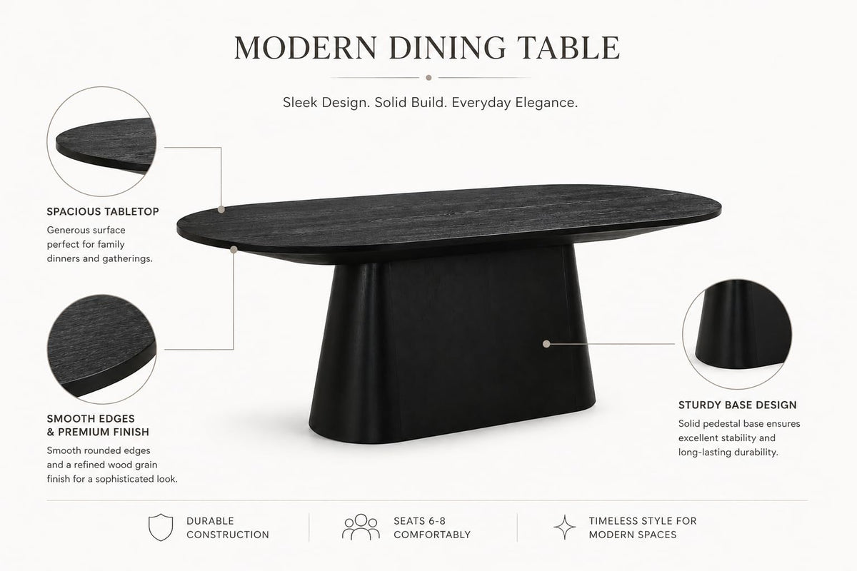 Terra oval dining table detail