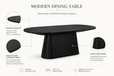 Terra oval dining table detail