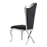 Chihiro Contemporary Velvet Button Tufted Dining Chair - detail view