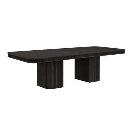 Dinsmore 160" Mid Century Modern Fluted Rectangle Dining Table - angle view