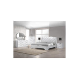 5 Pcs Modern Lacquer Bedroom Set, California King in White - front view