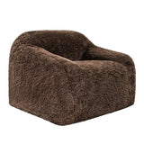 Vander Boneless Barrel Accent Chair in Cub Brown Faux Fur – view 2