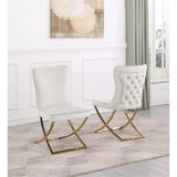 Titan Velvet Dining Chairs in Beige and Gold