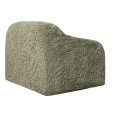 Vander Boneless Barrel Accent Chair in Sage Green Faux Fur – view 2