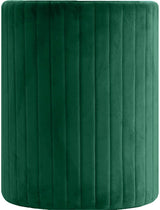 Seager Green Velvet Round Arm Chair with Ottoman - detail view