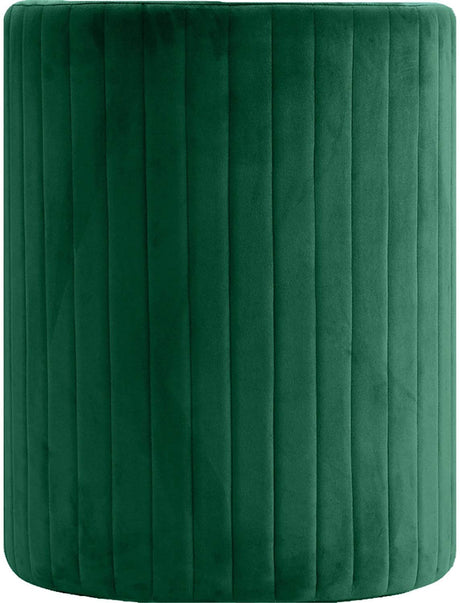 Seager Green Velvet Round Arm Chair with Ottoman - detail view