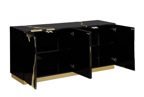Taylor 66" High Gloss Lacquer Sideboard - room setting