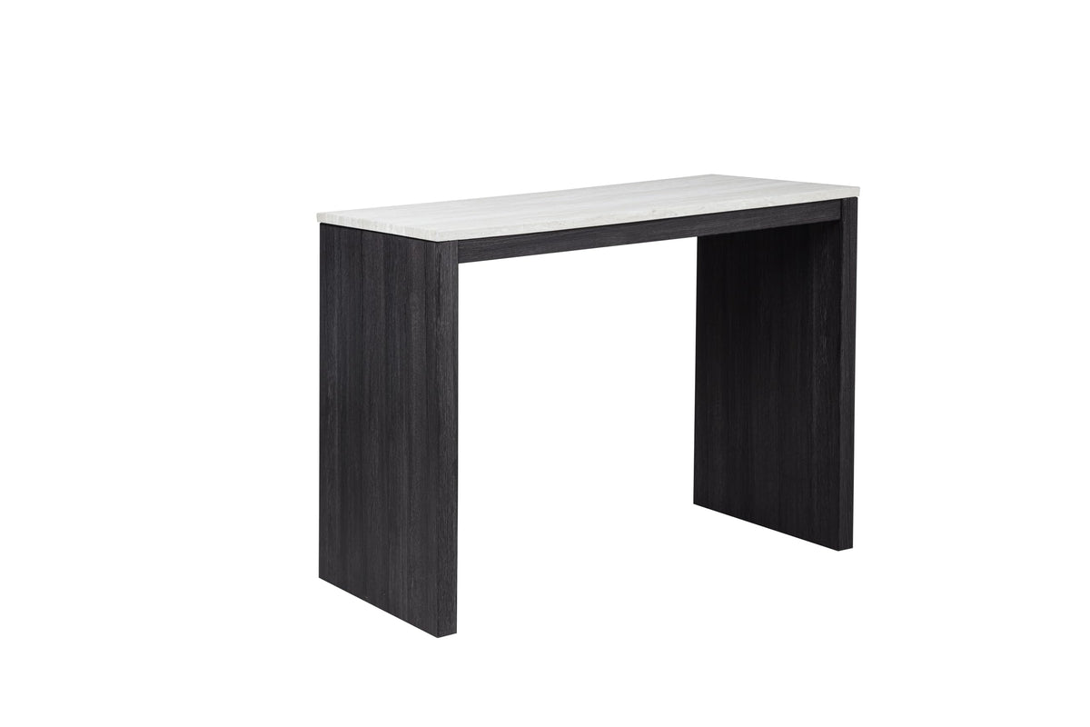 Caden 47.5" Rectangle Bar Table with Beige Marble-Look Laminate Top, MDF Construction
