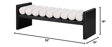 Torbjorn 52" Bench in Black - side view