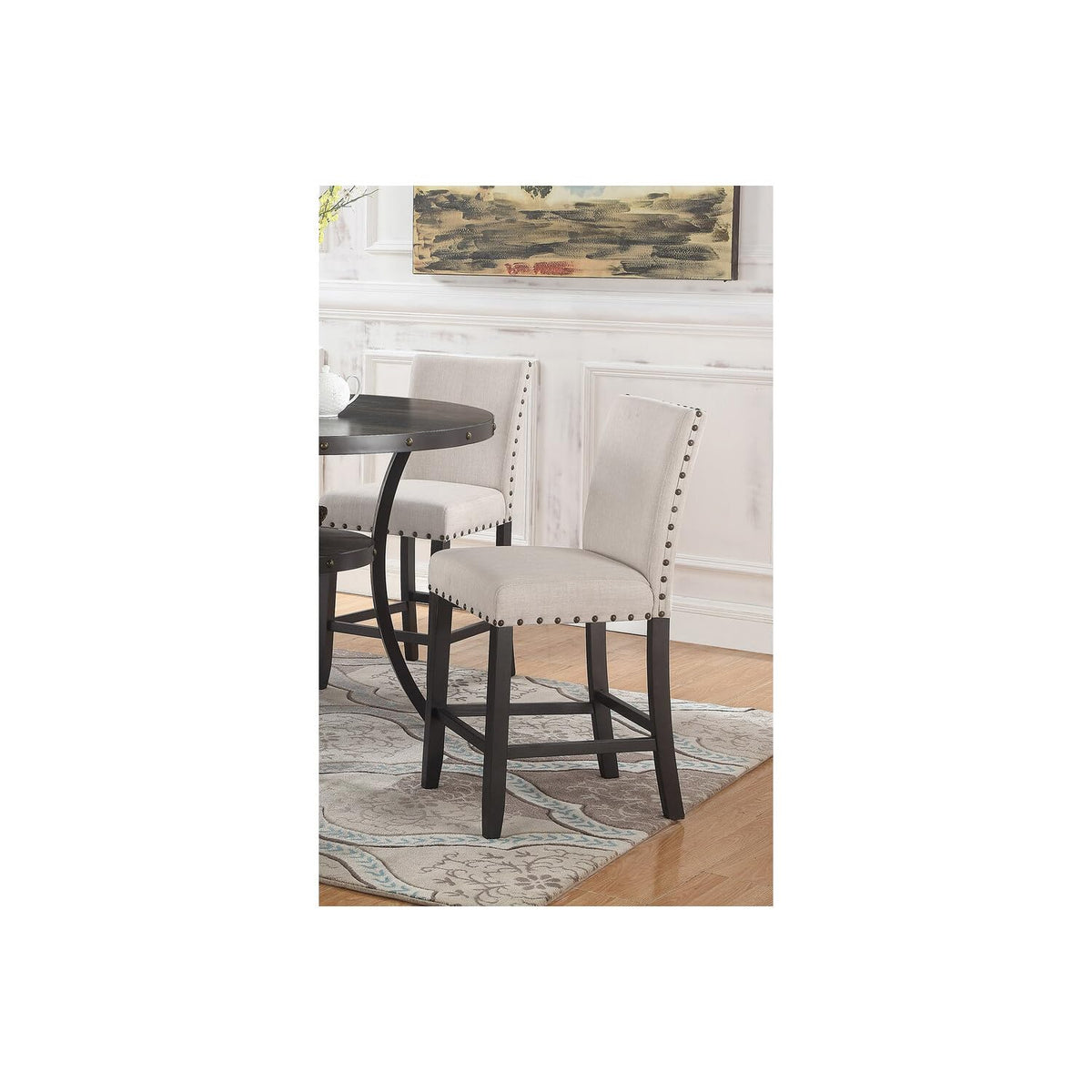 Darlington Solid Wood Counter Height Chair Antique Black - front view