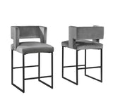 Leonard 36" Velvet Counter Height Stool