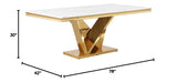 Thiago Dining Table in Gold - side view