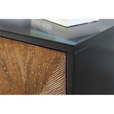 Modern Wood Kitchen Cabinet/Sideboard in Antique Brown/Gold - angle view