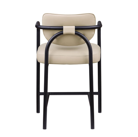 Recency Mid-Century Modern Counter Height Stool in Sand - detail view
