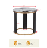 Tvano 24" Round End Table in Icelandic Ivory - side view