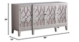 Tiffany Cottage Style Mirrored Sideboard in Antique Beige - side view