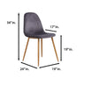 Morgan Velvet Side Chairs Grey - front view