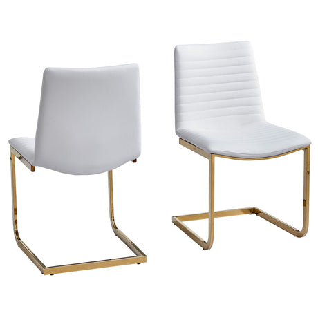 Blanca Contemporary Dining Chair with Gold Legs