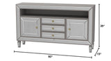 Byron Mirrored Glam Stand Supports up to 65" Tvs in Silver - side view