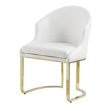 Desmond Contemporary Faux Leather Dining Chair with Gold Legs